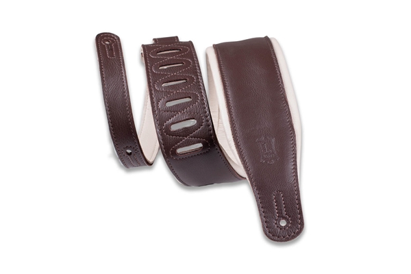 LEVY'S M26GP-DBR-CRM TRACOLLA IN PELLE DARK BROWN CON RETRO CREAM 3 1/4