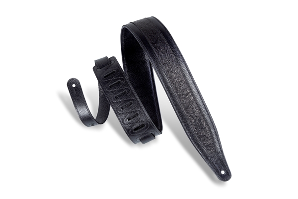 LEVY'S M317FG-BLK TRACOLLA IN PELLE CON RILIEVO FIORENTINO BLACK 2 1/2