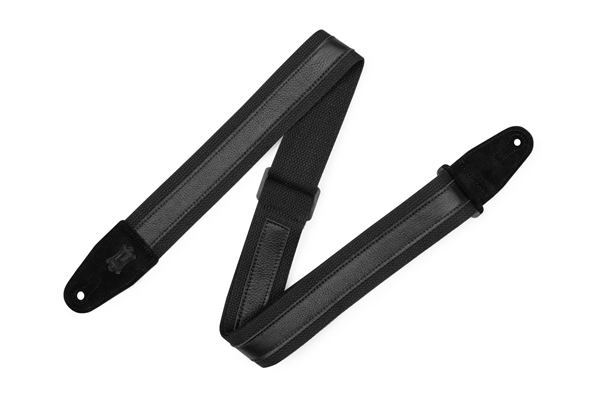 LEVY'S MC2CG-BLK-BLK TRACOLLA IN COTONE CON STRIP IN PELLE BLACK 2