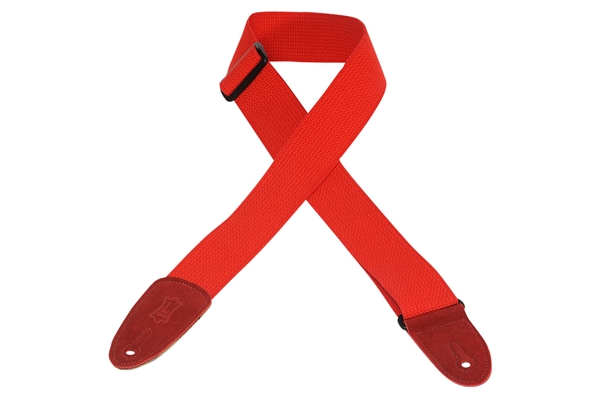 LEVY'S MC8-RED TRACOLLA IN COTONE CON TERMINALI IN PELLE SCAMOSCIATA RED 2