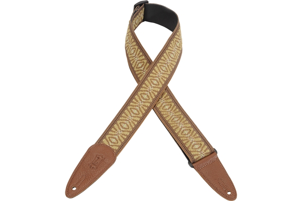 LEVY'S MGHJ2-005 TRACOLLA IN JACQUARD CON RETRO IN PELLE TAN & CREAM 2