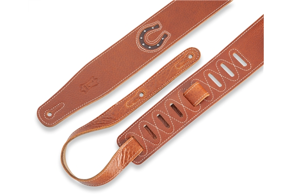 LEVY'S MGS26L-004 TRACOLLA IN PELLE LUCKY LINE HORSESHOE BROWN 2 1/2