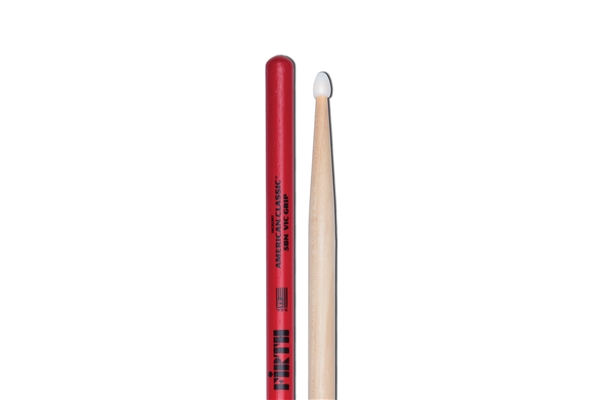 VIC FIRTH 5BNVG - BACCHETTE AMERICAN CLASSIC CON PUNTA IN NYLON E VIC GRIP