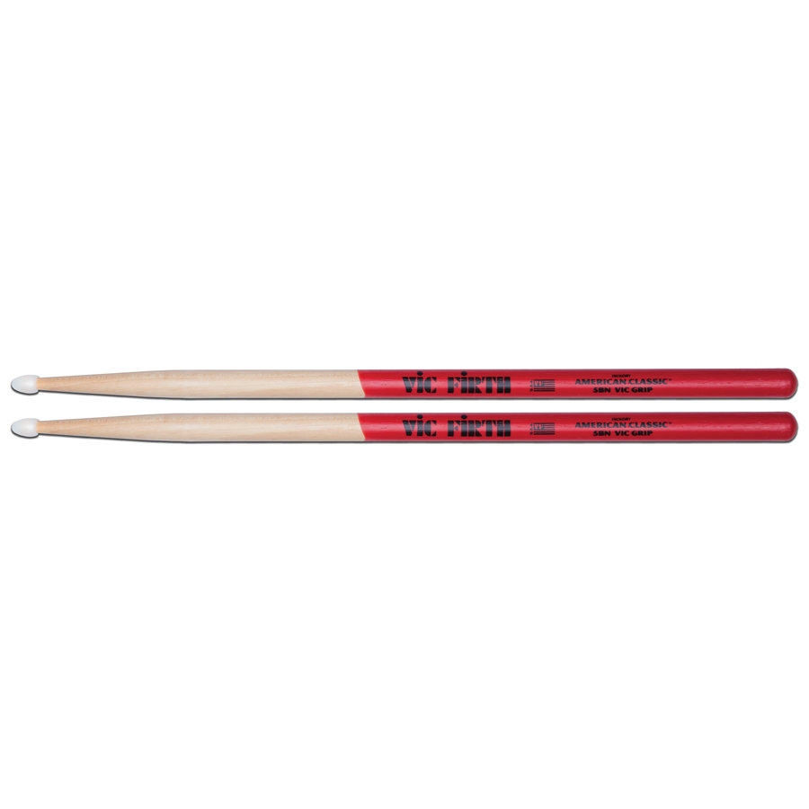 VIC FIRTH 5BNVG - BACCHETTE AMERICAN CLASSIC CON PUNTA IN NYLON E VIC GRIP