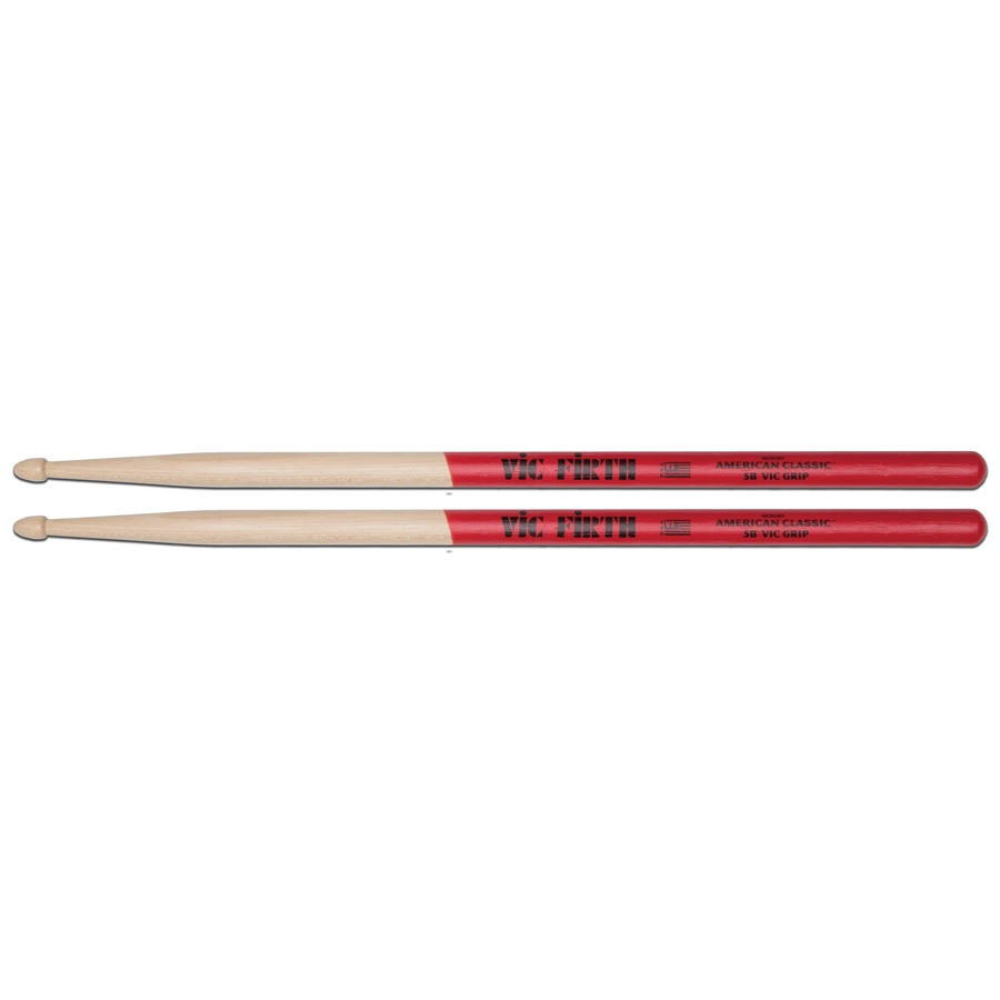 VIC FIRTH 5BVG - BACCHETTE AMERICAN CLASSIC CON PUNTA IN LEGNO E VIC GRIP