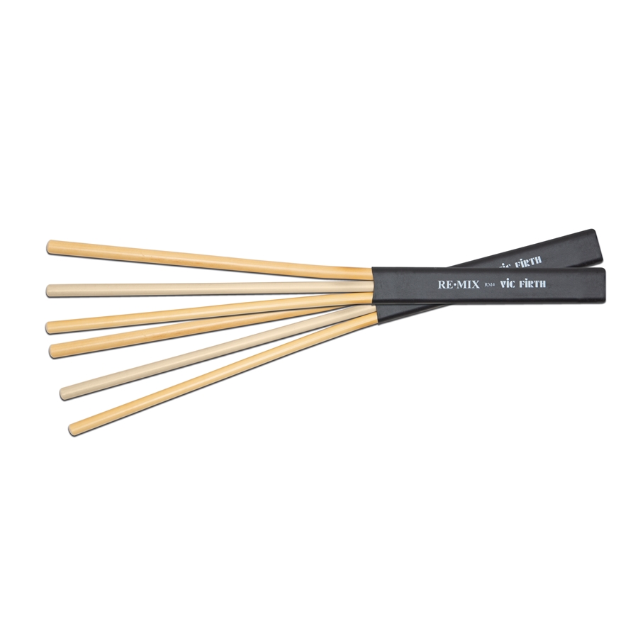 VIC FIRTH RM4 - SPAZZOLE RE•MIX RATTAN/BIRCH