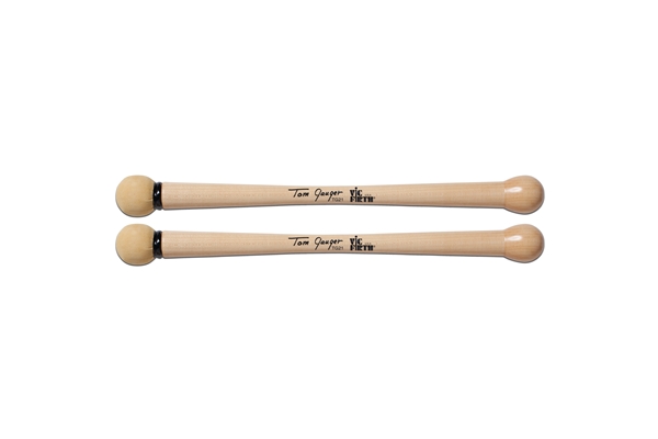 VIC FIRTH TG21 - SYMPHONIC COLLECTION BASS DRUM MALLETS SIGNATURE TOM GAUGER CHAMOIS/WOOD