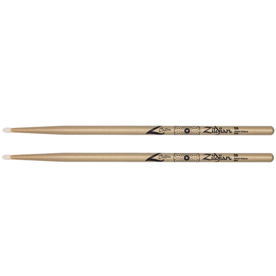 ZILDJAN Z CUSTOM LE DRUMSTICK COLLECTION 5A GOLD CHROMA, NYLON TIP