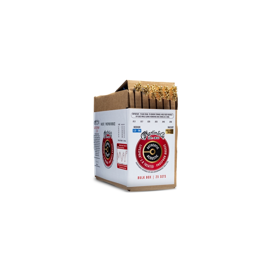 MARTIN MA550TBULK AUTHENTIC LIFESPAN 2.0 MEDIUM 13-56, BULK/25