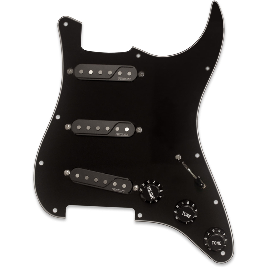 FISHMAN FLUENCE LOADED PICKGUARD STRATOCASTER 3 SINGLE WIDTH BLACK