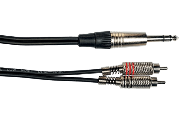 YELLOW K02ST-3 CAVO SEGNALE STEREO 2X RCA MASCHIO/JACK TRS 3 M