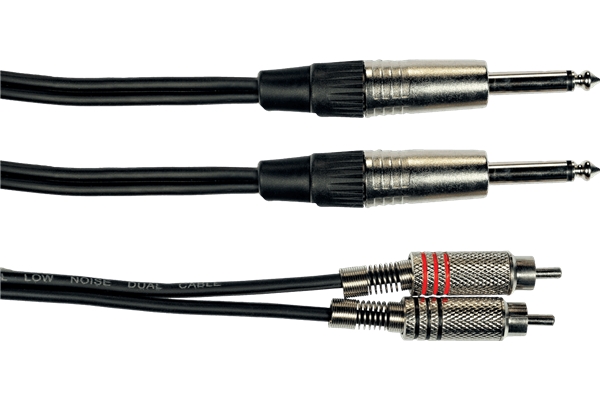 YELLOW K03-3 CAVO SEGNALE STEREO 2X RCA MASCHIO/2X JACK TS (MONO) 3 M