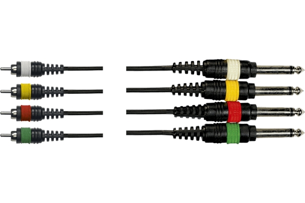 YELLOW MU02 CAVO MULTIPLO 4X JACK MONO/4X RCA MASCHIO 3 M