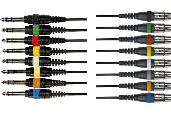 YELLOW OC10 FRUSTA 8 CAVI JACK TRS/XLR FEMMINA 5 M