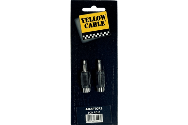 YELLOW AD16 ADATTATORE RCA FEMMINA/MINI JACK MONO MASCHIO 2 PCS