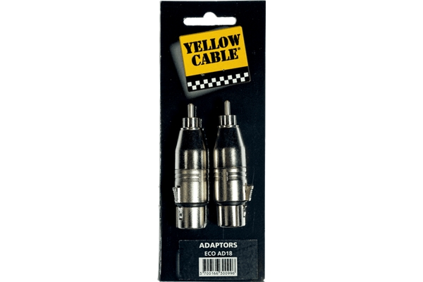 YELLOW AD18 ADATTATORE RCA MASCHIO/XLR FEMMINA 2 PCS