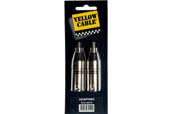 YELLOW AD19 ADATTATORE RCA MASCHIO/XLR MASCHIO 2 PCS