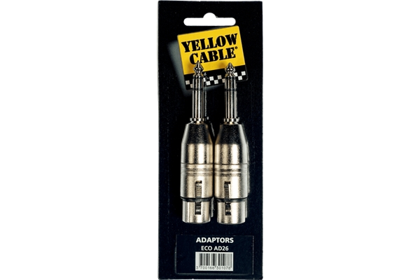 YELLOW AD26 ADATTATORE JACK TRS MASCHIO/XLR FEMMINA 2 PCS