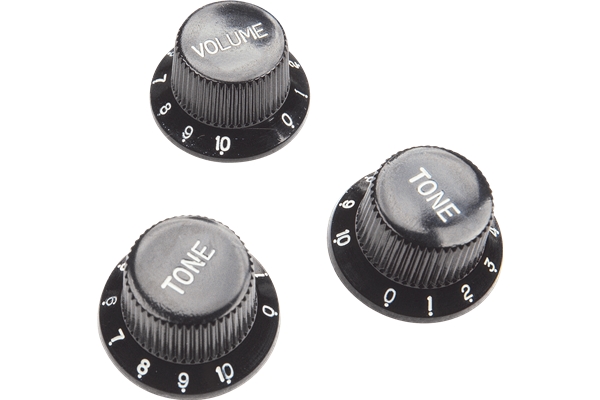 YELLOW EZ1215B MANOPOLE DI REGOLAZIONE STRATOCASTER® STYLE NERE 3 PCS