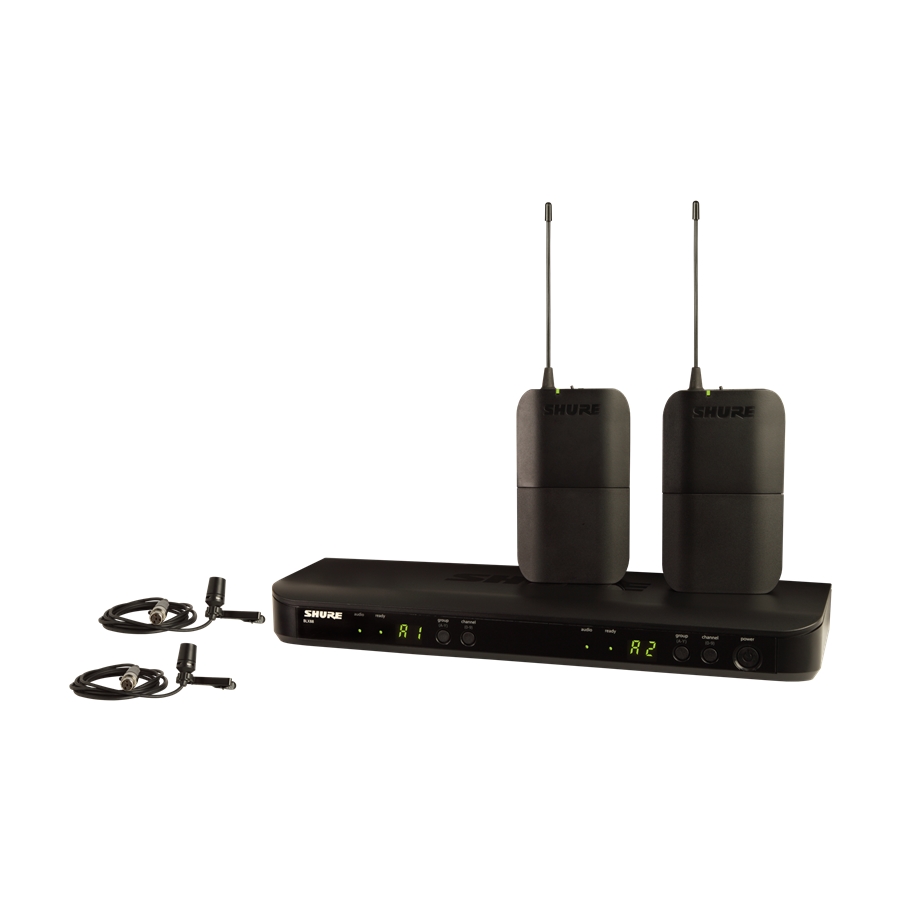 SHURE BLX188E-CVL SISTEMA WIRELESS BLX88E, 2X BLX1, 2X CVL-B/C-TQG. (M17)