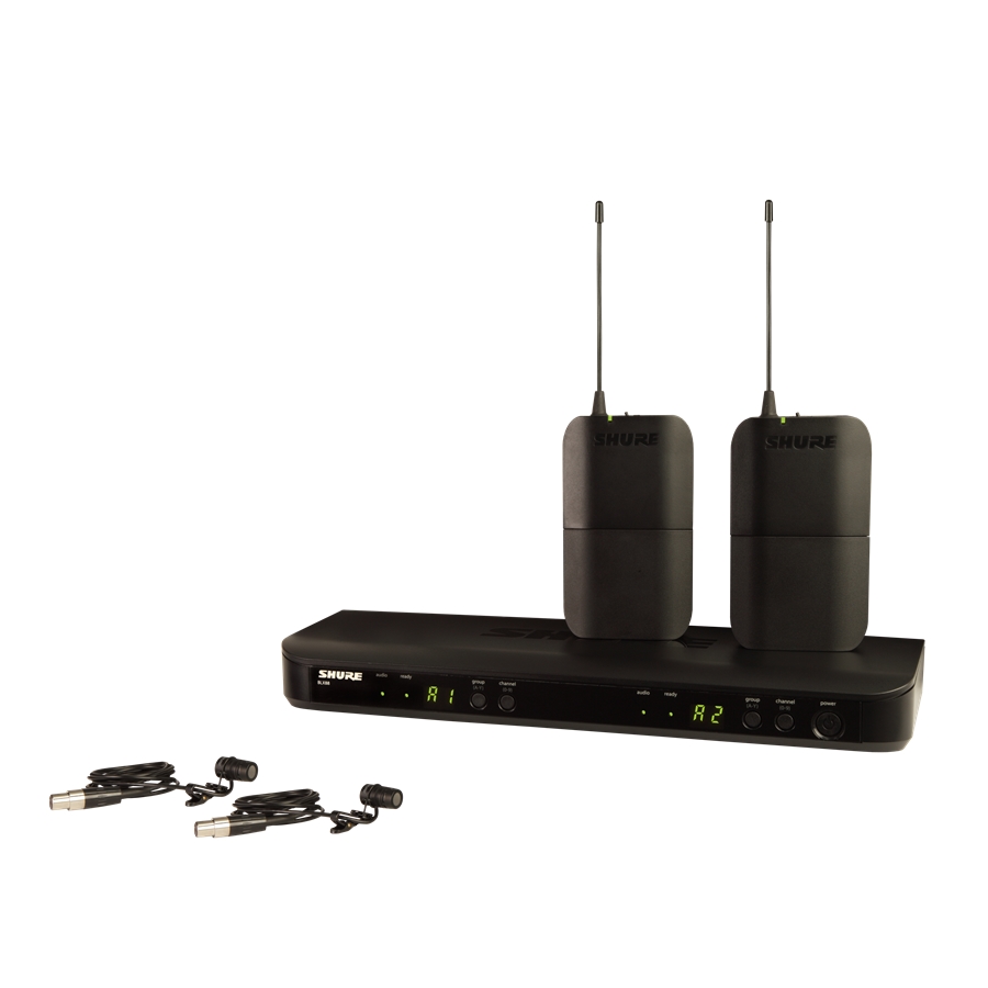 SHURE BLX188E-W85 SISTEMA WIRELESS BLX88E, 2X BLX1, 2X WL185. (M17)