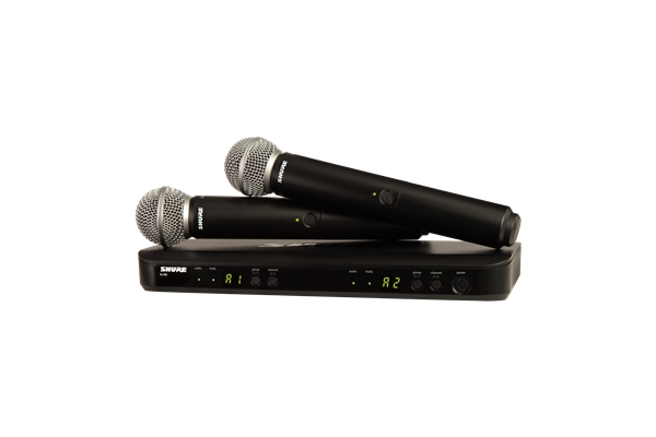 Shure BLX288E-SM58 Ricevitore. 2x trasmettitori a gelato. 2x SM58. (M17)