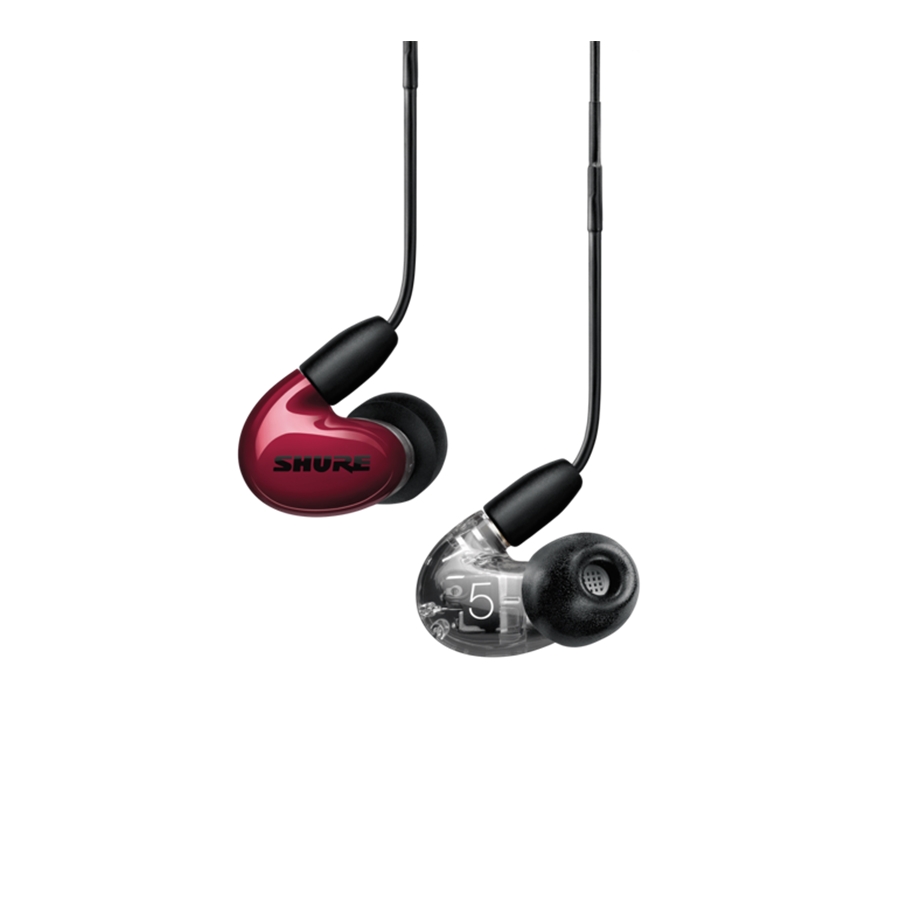 SHURE SE53BARD+UNI-EFS AONIC 5 AURICOLARI COLORE ROSSO/TRASPARENTE