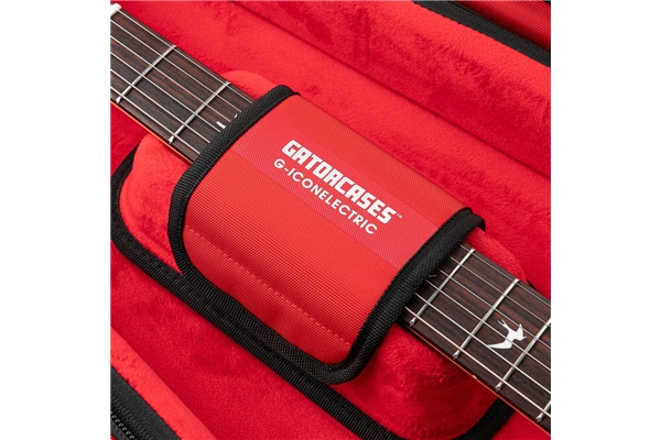 GATOR CASES G-ICONELECTRIC-25 BORSA ICON IN EDIZIONE LIMITATA PER CHITARRA ELETTRICA CON RIVESTIMENTO IN NYLON ROSSO 1000D E TRACOLLA NASCOSTA