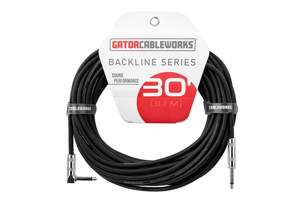 GATOR CABLEWORKS GCWB-INS-30RA CAVO STRUMENTO JACK DRITTO/ANGOLATO 9 M SERIE BACKLINE