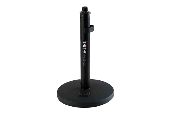 GATOR FRAMEWORKS GFW-MIC-0600 SUPPORTO DA TAVOLO PER MICROFONO CON BASE TONDA DA 15 CM<BR>