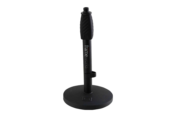 GATOR FRAMEWORKS GFW-MIC-0601 SUPPORTO DA TAVOLO PER MICROFONO CON BASE TONDA DA 15 CM E ALTEZZA REGOLABILE 25-38 CM<BR>