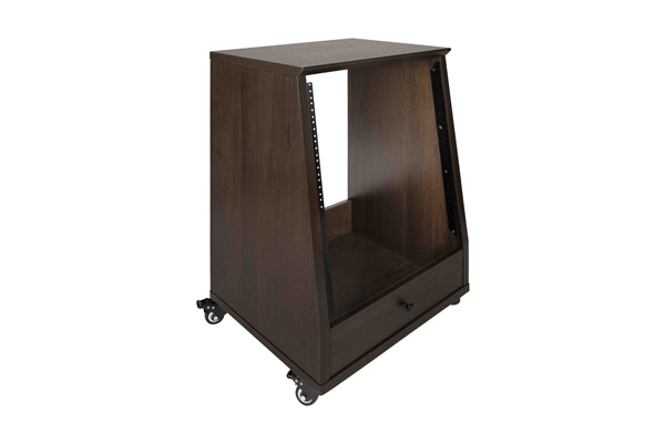 GATOR FRAMEWORKS GFW-ELITESTUDIORK12-BRN RACK DA STUDIO INCLINATO 12 UNITà CON FINITURA IN NOCE SCURO<BR>