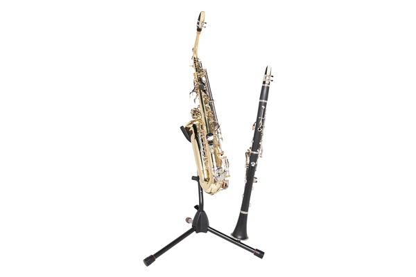 GATOR FRAMEWORKS GFW-BNO-SAXFLU SUPPORTO A TREPPIEDE PER SAX ALTO/TENORE CON ATTACCO PER CLARINETTO O FLAUTO<BR>