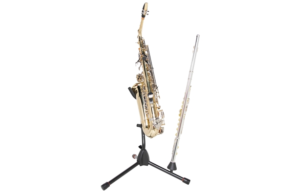 GATOR FRAMEWORKS GFW-BNO-SAXFLU SUPPORTO A TREPPIEDE PER SAX ALTO/TENORE CON ATTACCO PER CLARINETTO O FLAUTO<BR>