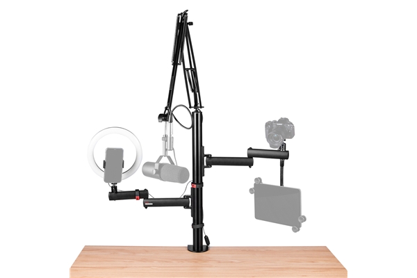 GATOR FRAMEWORKS GFW-ID-CREATORTREE SUPPORTO MODULARE PER CONTENT CREATOR CON BRACCIO MICROFONICO, RING LIGHT E ADATTATORI PROFESSIONALI