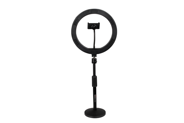 GATOR FRAMEWORKS GFW-RINGLIGHTDSKTP ANELLO LED DA TAVOLO CON SUPPORTO SMARTPHONE PER STREAMING, PODCAST E CONTENT CREATION