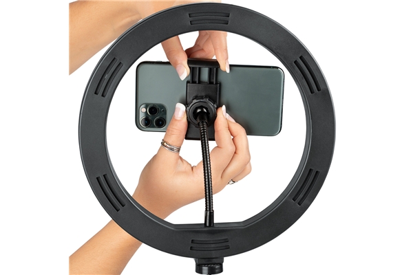 GATOR FRAMEWORKS GFW-RINGLIGHTSET SET CON DUE ANELLI LED E SUPPORTI PER SMARTPHONE IDEALE PER STREAMING, PODCAST E CONTENT CREATION