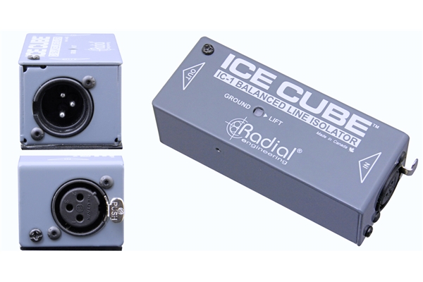 RADIAL ICECUBE™ IC-1 ISOLATORE DI LINEA BILANCIATO E HUM ELIMINATOR