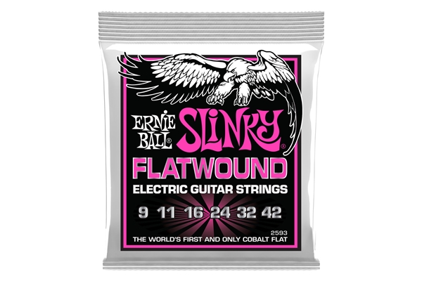 ERNIE BALL 2593 SLINKY FLATWOUND EL GUIT 9-42
