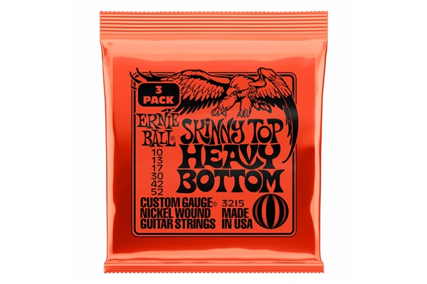 ERNIE BALL 3215 NICKEL WOUND SKINNY TOP HEAVY BOTTOM SLINKY 10-52 - 3 SET