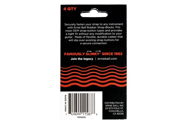 ERNIE BALL 5620 STRAP BLOCKS RED