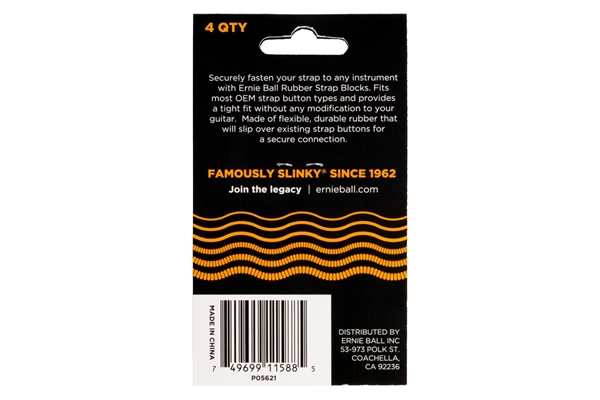 ERNIE BALL 5621 STRAP BLOCKS ORANGE
