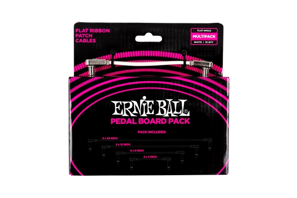 Ernie Ball 6387 Flat Ribbon Patch Cables White Multi-pack
