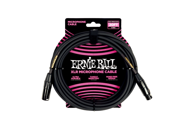 ERNIE BALL 6388 CAVO MICROFONICO PVC NERO 6 M