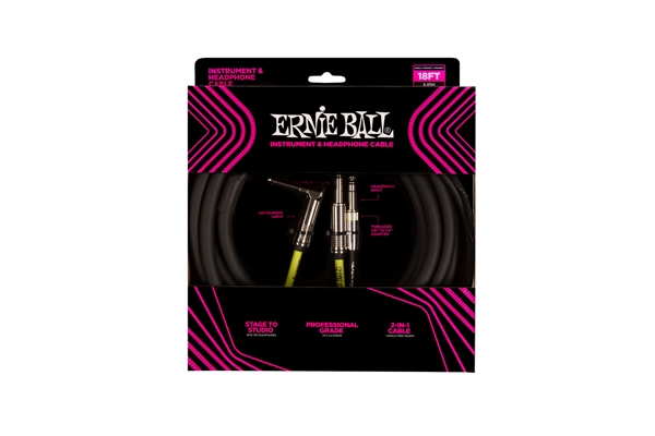 ERNIE BALL 6411 INSTRUMENT AND HEADPHONE CABLE