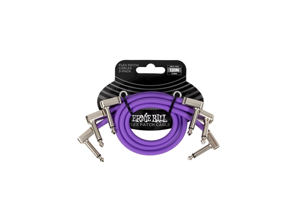 ERNIE BALL 6453 FLEX PATCH CABLE PURPLE 30CM 3PK