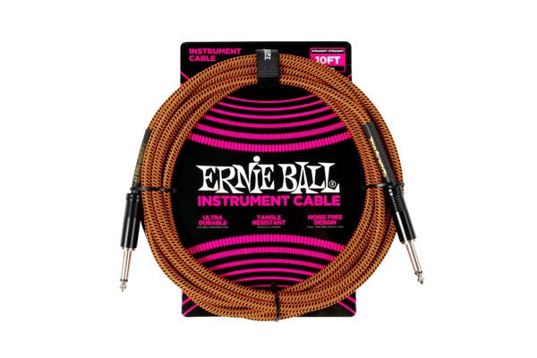 ERNIE BALL 6468 BRAIDED PUMPKIN PIE STRAIGHT-STRAIGHT 3M