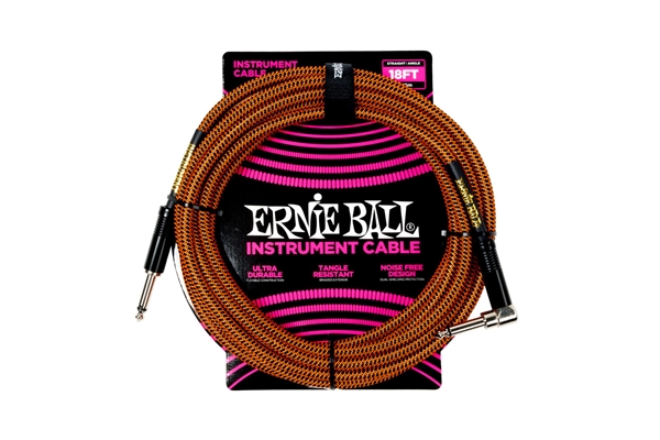 ERNIE BALL 6471 BRAIDED PUMPKIN PIE STRAIGHT-ANGLE 5,5M