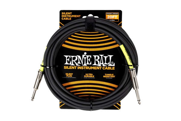 ERNIE BALL 6473 SILENT CABLE STRAIGHT-STRAIGHT BLACK 6 M