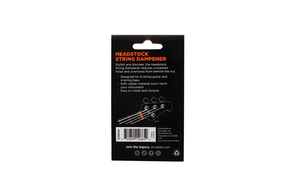 ERNIE BALL 9640 STRING DAMPENER GUITAR HEADSTOCK